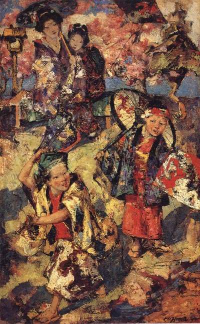 Edward Atkinson Hornel Kite Flying Japan